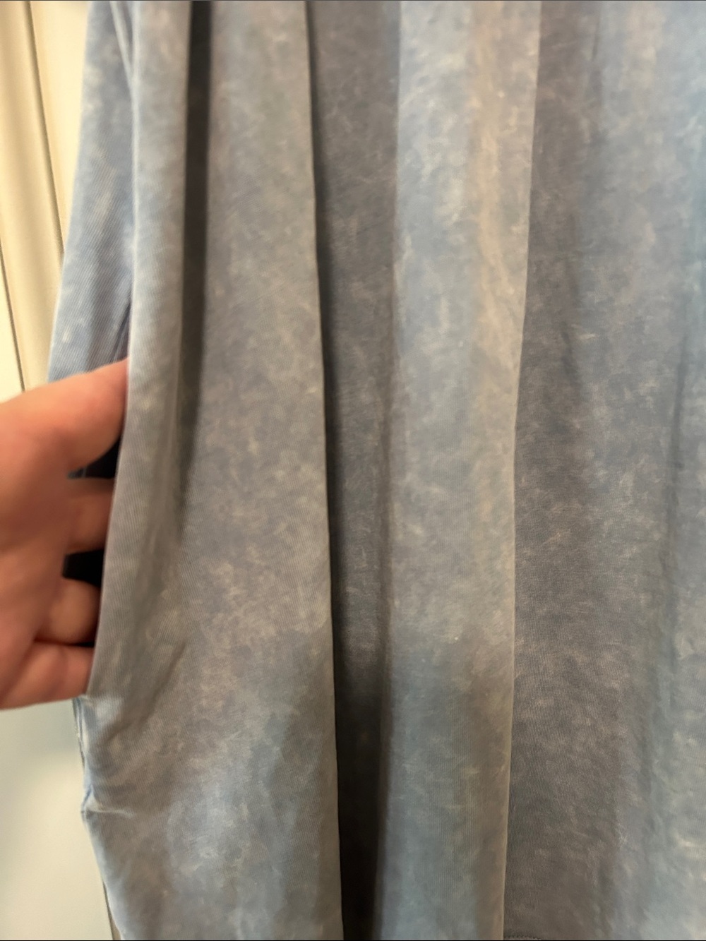 Washed Light Blue Puff-Sleeve Babydoll Mini Dress - Picture 5 of 8
